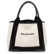 Load image into Gallery viewer, BALENCIAGA Navy Kabas Natural/Black 339933 Canvas Leather Size S
