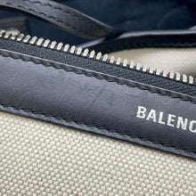 Load image into Gallery viewer, BALENCIAGA Navy Kabas Natural/Black 339933 Canvas Leather Size S
