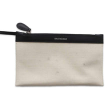 将图像加载到图库查看器中，BALENCIAGA Navy Kabas Natural/Black 339933 Canvas Leather Size S
