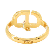 Load image into Gallery viewer, Dior Petit CD Ring Size M Gold R2232WOMCY_D03S Metal Crystal
