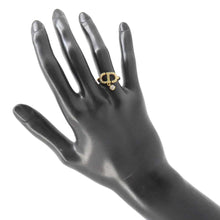 Load image into Gallery viewer, Dior Petit CD Ring Size M Gold R2232WOMCY_D03S Metal Crystal
