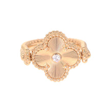 将图像加载到图库查看器中，Van Cleef &amp; Arpels Vintage Alhambra Reversible Ring Size 49/#9 VCARP7U549/VCARP7U500 18K Pink Gold
