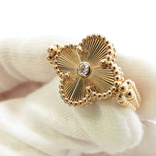 将图像加载到图库查看器中，Van Cleef &amp; Arpels Vintage Alhambra Reversible Ring Size 49/#9 VCARP7U549/VCARP7U500 18K Pink Gold
