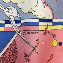 Load image into Gallery viewer, HERMES Scarf Carre90 HERMES Flagship Hermes Flagship Rose Bonbon/Blue/Multicolor Silk100%
