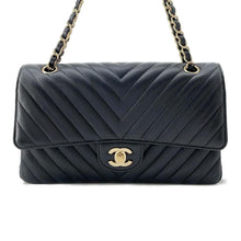 将图像加载到图库查看器中，CHANEL Chevron W-flap ChainShoulder Bag Black A01112 Lambskin Size 25
