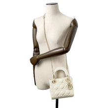 Load image into Gallery viewer, Dior Lady Dior Cannage 2WAY Handbag latté M0505ONGE Lambskin Size Mini
