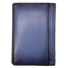 将图像加载到图库查看器中，Berluti Jagua Calligraphy Card Case Blue/Black Leather
