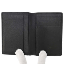 将图像加载到图库查看器中，Berluti Jagua Calligraphy Card Case Blue/Black Leather
