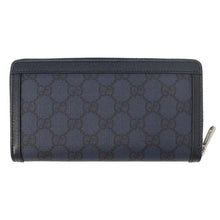 将图像加载到图库查看器中，GUCCI Ophidia Zip Around Wallet Blue/Dark Blue 706844 GG SupremeCanvas/Leather
