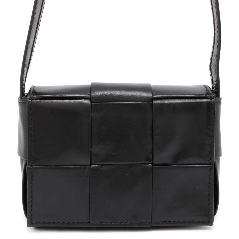 Bottega Veneta Candy Cassette Shoulder Bag Black 667048 Leather