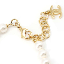 Load image into Gallery viewer, CHANEL CC Logo Heart Bracelet Gold/Blue ABC724 Metal Faux Pearl
