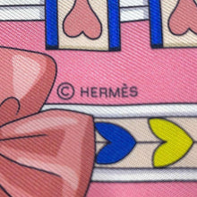 Load image into Gallery viewer, HERMES Twilly Arne Decourt Rose Bonbon/Blue Vif/White Silk100%
