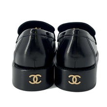 将图像加载到图库查看器中，CHANEL CC logo loafers Black G45988 Calf Leather Size 38C
