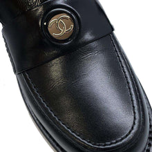 将图像加载到图库查看器中，CHANEL CC logo loafers Black G45988 Calf Leather Size 38C
