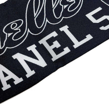 将图像加载到图库查看器中，CHANEL ★Scarf logo design Beige/Black Silk100%
