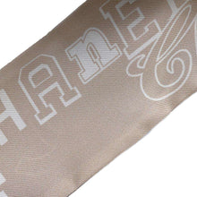 Load image into Gallery viewer, CHANEL Scarf logo design Beige/Black Silk100%
