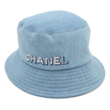 将图像加载到图库查看器中，CHANEL Denim logo hat Size M Light BlueAA8088 Cotton100%
