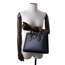 将图像加载到图库查看器中，GUCCI Diana Bamboo 2way Shoulder Bag Black 702721 Leather Bamboo Size Small
