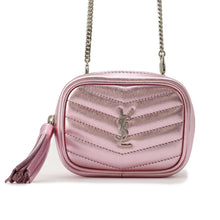 将图像加载到图库查看器中，SAINT LAURENT PARIS Babylou Shoulder Bag MetalicPink 657495 Leather
