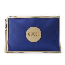 将图像加载到图库查看器中，GUCCI Off the Grid Clutch Bag Blue/Ivory625598 Nylon
