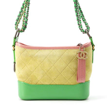 将图像加载到图库查看器中，CHANEL Gabriel ChainShoulder Bag Yellow/Green/Pink A91810 Suede leather
