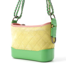 将图像加载到图库查看器中，CHANEL Gabriel ChainShoulder Bag Yellow/Green/Pink A91810 Suede leather
