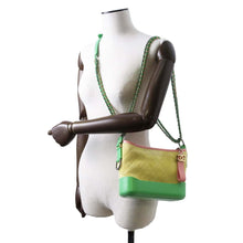 将图像加载到图库查看器中，CHANEL Gabriel ChainShoulder Bag Yellow/Green/Pink A91810 Suede leather
