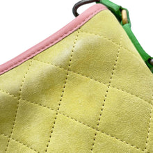 将图像加载到图库查看器中，CHANEL Gabriel ChainShoulder Bag Yellow/Green/Pink A91810 Suede leather
