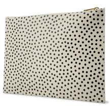 将图像加载到图库查看器中，SAINT LAURENT PARIS Clutch Bag DotPattern Beige/Black 635099 Leather
