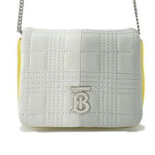 将图像加载到图库查看器中，BURBERRY TB logo mini ChainShoulder White/Yellow Leather
