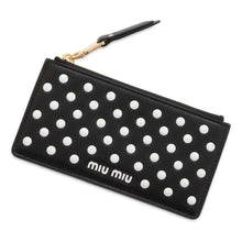 将图像加载到图库查看器中，MIUMIU Coin card holder Black 5MB006 Leather
