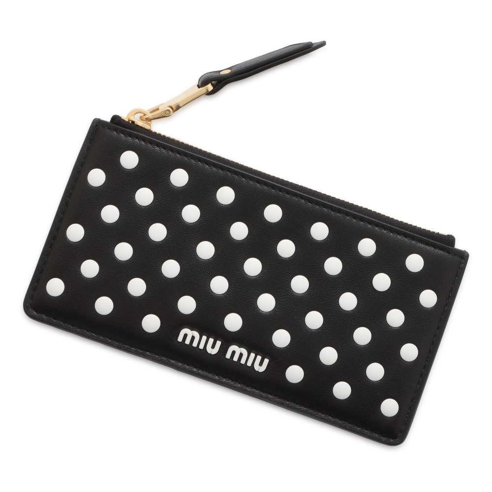 MIUMIU Coin card holder Black 5MB006 Leather