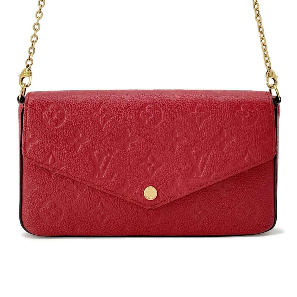 LOUIS VUITTON Felicie Pochette  scarlet M63700 Monogram Empreinte Leather