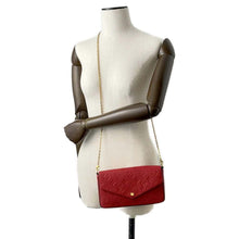 将图像加载到图库查看器中，LOUIS VUITTON Felicie Pochette  scarlet M63700 Monogram Empreinte Leather
