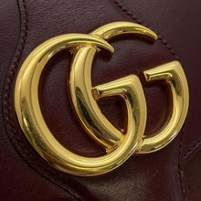 将图像加载到图库查看器中，GUCCI GG Marmont Ally Shoulder Bag Bordeaux 550129 Leather Size Small
