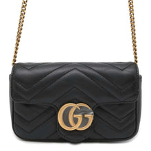 将图像加载到图库查看器中，GUCCI GG Marmont Quilted Leather Super Mini Bag Black 476433
