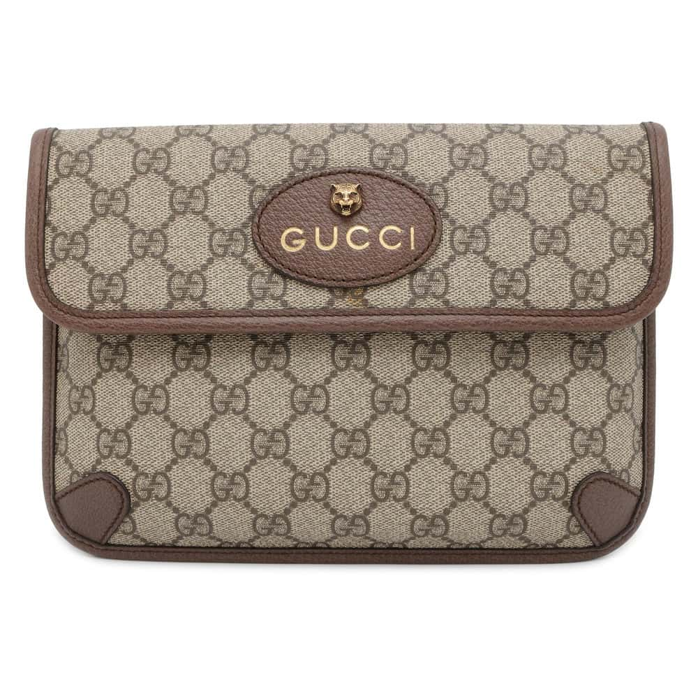 GUCCI Neo Vintage GG Supreme Belt Bag Beige 493930 PVC Leather