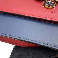 将图像加载到图库查看器中，GUCCI Chain Wallet Queen Margaret Bee Red/White/Navy 476079 Leather
