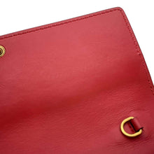 将图像加载到图库查看器中，GUCCI Chain Wallet Queen Margaret Bee Red/White/Navy 476079 Leather
