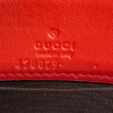 将图像加载到图库查看器中，GUCCI Chain Wallet Queen Margaret Bee Red/White/Navy 476079 Leather
