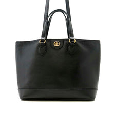 将图像加载到图库查看器中，GUCCI Tote Bag Black 765043 Leather Size Small
