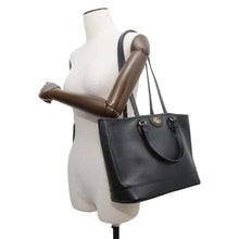 将图像加载到图库查看器中，GUCCI Tote Bag Black 765043 Leather Size Small
