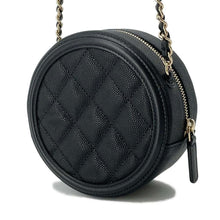 Load image into Gallery viewer, CHANEL CCFiligree Round ChainShoulder Bag Black AP0365 Caviar Leather
