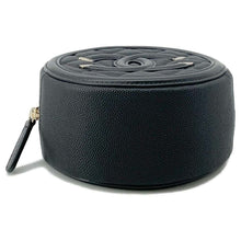 Load image into Gallery viewer, CHANEL CCFiligree Round ChainShoulder Bag Black AP0365 Caviar Leather
