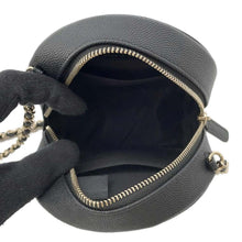 将图像加载到图库查看器中，CHANEL CCFiligree Round ChainShoulder Bag Black AP0365 Caviar Leather
