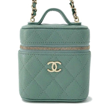 Load image into Gallery viewer, CHANEL Small Vanity Shoulder Bag Green AP2503 Caviar Leather
