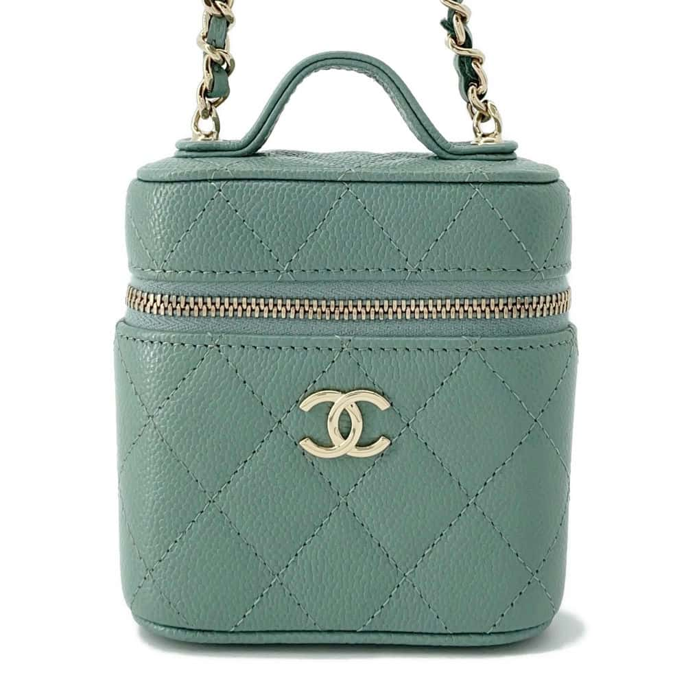 CHANEL Small Vanity Shoulder Bag GreenAP2503 Caviar Leather