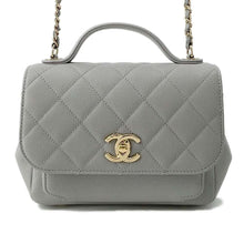 将图像加载到图库查看器中，CHANEL Matelasse Business Affinity Shoulder Bag Gray A93749 Leather
