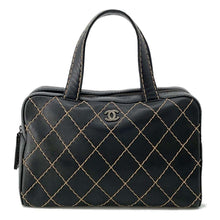 将图像加载到图库查看器中，CHANEL Wild Stitch Handbag Black A14692 Leather
