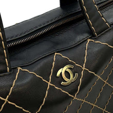 将图像加载到图库查看器中，CHANEL Wild Stitch Handbag Black A14692 Leather
